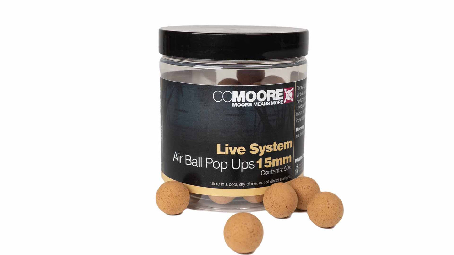 CC MOORE CC MOORE Live System Pop Ups CC MOORE Live System Air Ball Pop Ups 15mm 1 pot - Parkfield Angling Centre