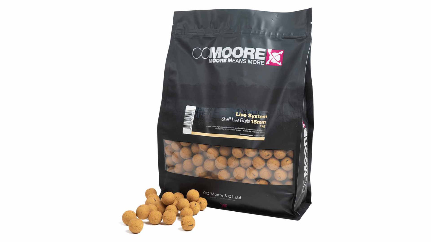 CC MOORE CC MOORE Live System Shelf Life CC MOORE Live System Shelf Life 15mm 1kg - Parkfield Angling Centre