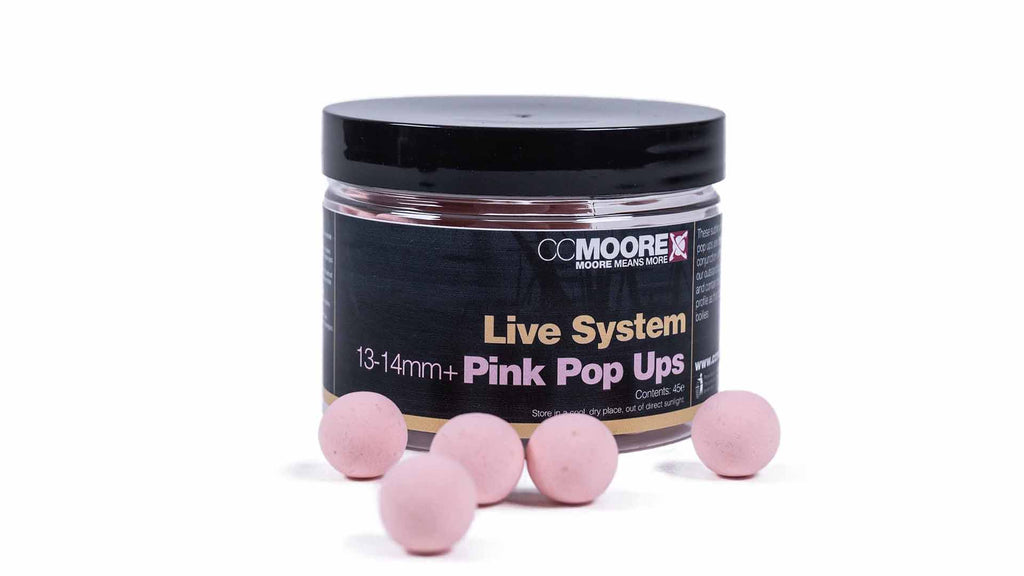 CC MOORE CC MOORE Live System Pop Ups CC MOORE Live System Pink Pop Ups 13-14mm 1 pot - Parkfield Angling Centre