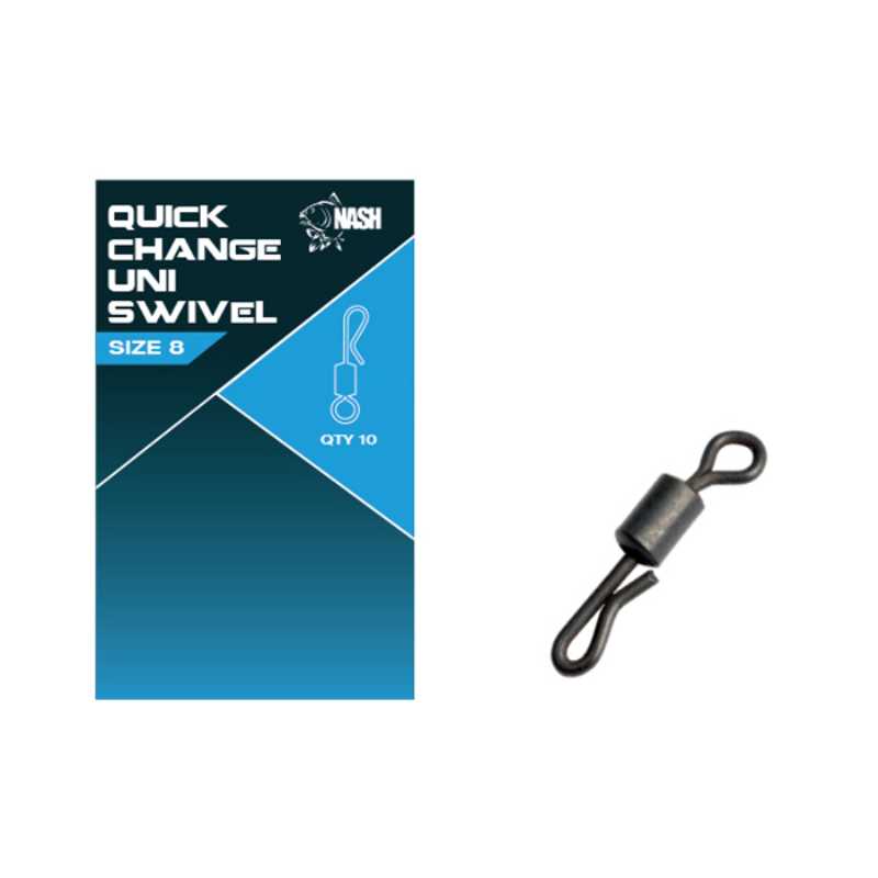 NASH NASH Quick Change Drop Off Inline Swivel Size 8 - Parkfield Angling Centre
