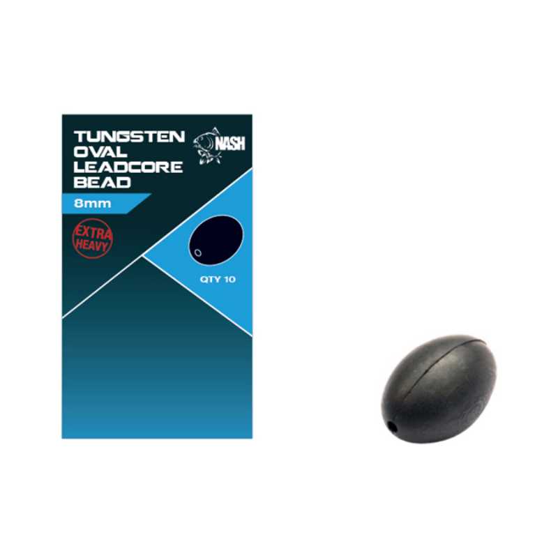 NASH NASH Cling On Tungsten Leadcore Oval Bead 8mm - Parkfield Angling Centre