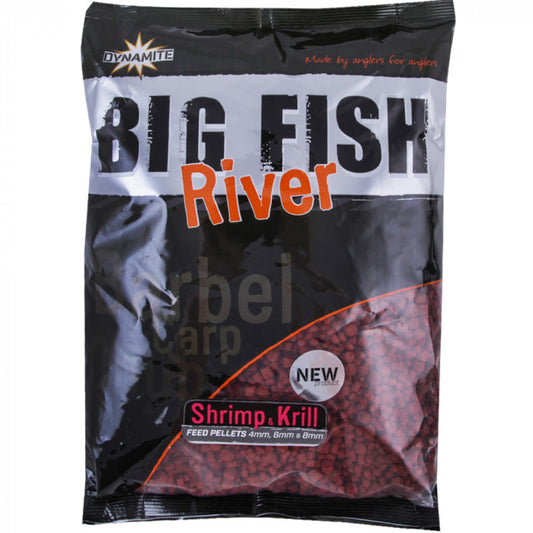 DYNAMITE DYNAMITE Big Fish River Pellets -  Shrimp & Krill 4 6 8mm  - Parkfield Angling Centre