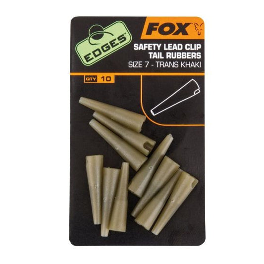 FOX FOX Edges Size 7 Lead Clip Tail Rubbers Trans Khaki  - Parkfield Angling Centre