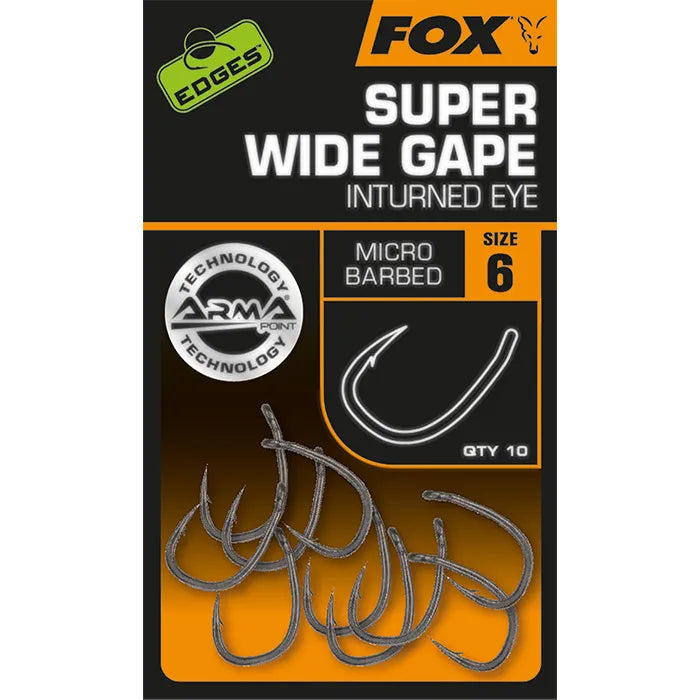 FOX FOX Edges Armapoint Super Wide Gape (Inturned Eye) Hooks - Parkfield Angling Centre