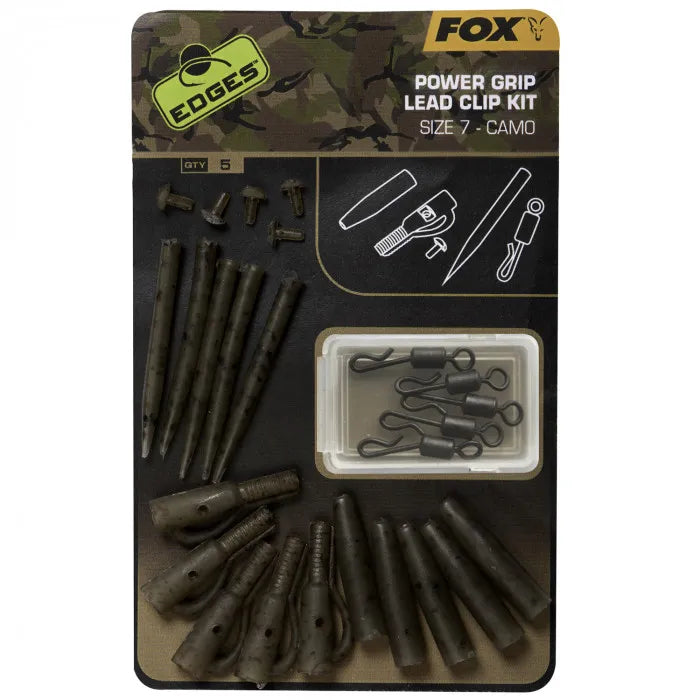 FOX FOX Edges Camo Power Grip Lead Clip Kit Size 7 x 5 - Parkfield Angling Centre