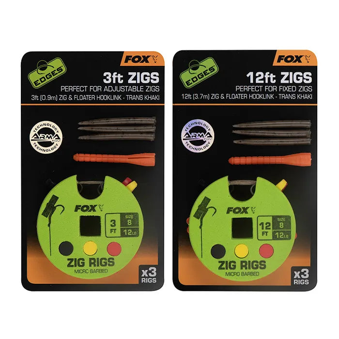 FOX FOX Edges Pre Tied Zigs 3FT & 12FT - Parkfield Angling Centre