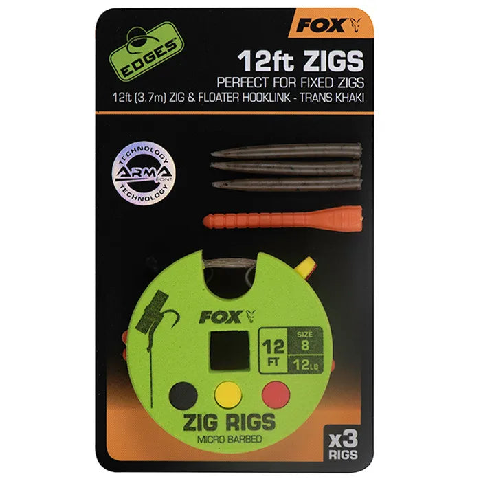 FOX FOX Edges Pre Tied Zigs 3FT & 12FT - Parkfield Angling Centre