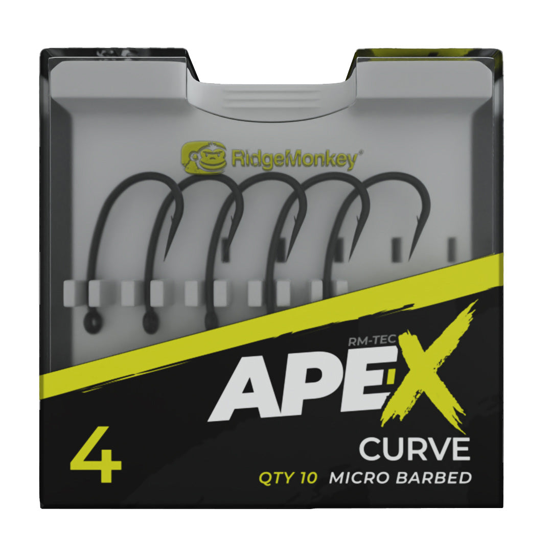 RIDGEMONKEY RIDGEMONKEY Ape-X Curve Barbed RIDGEMONKEY Ape-X Curve Barbed size 4 - Parkfield Angling Centre