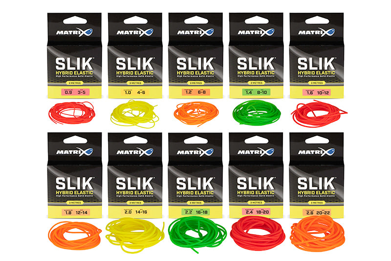 MATRIX MATRIX SLIK Elastic 3m Size 3-5 (0.09mm) RED  - Parkfield Angling Centre