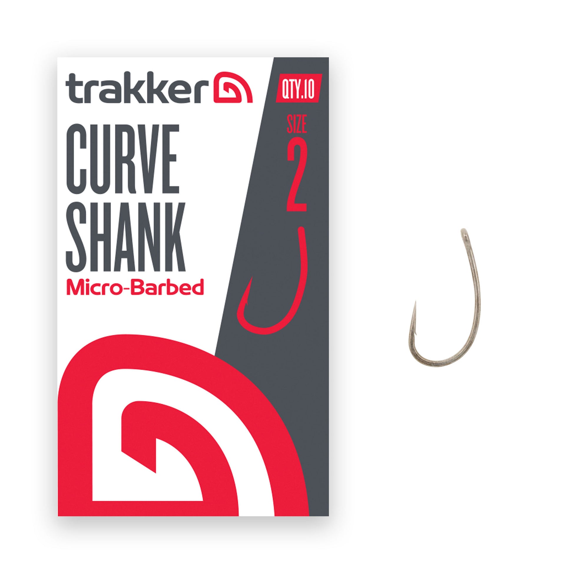 TRAKKER TRAKKER Curve Shank Hooks (Micro Barbed) TRAKKER Curve Shank Hooks Size 2 (Micro Barbed) - Parkfield Angling Centre