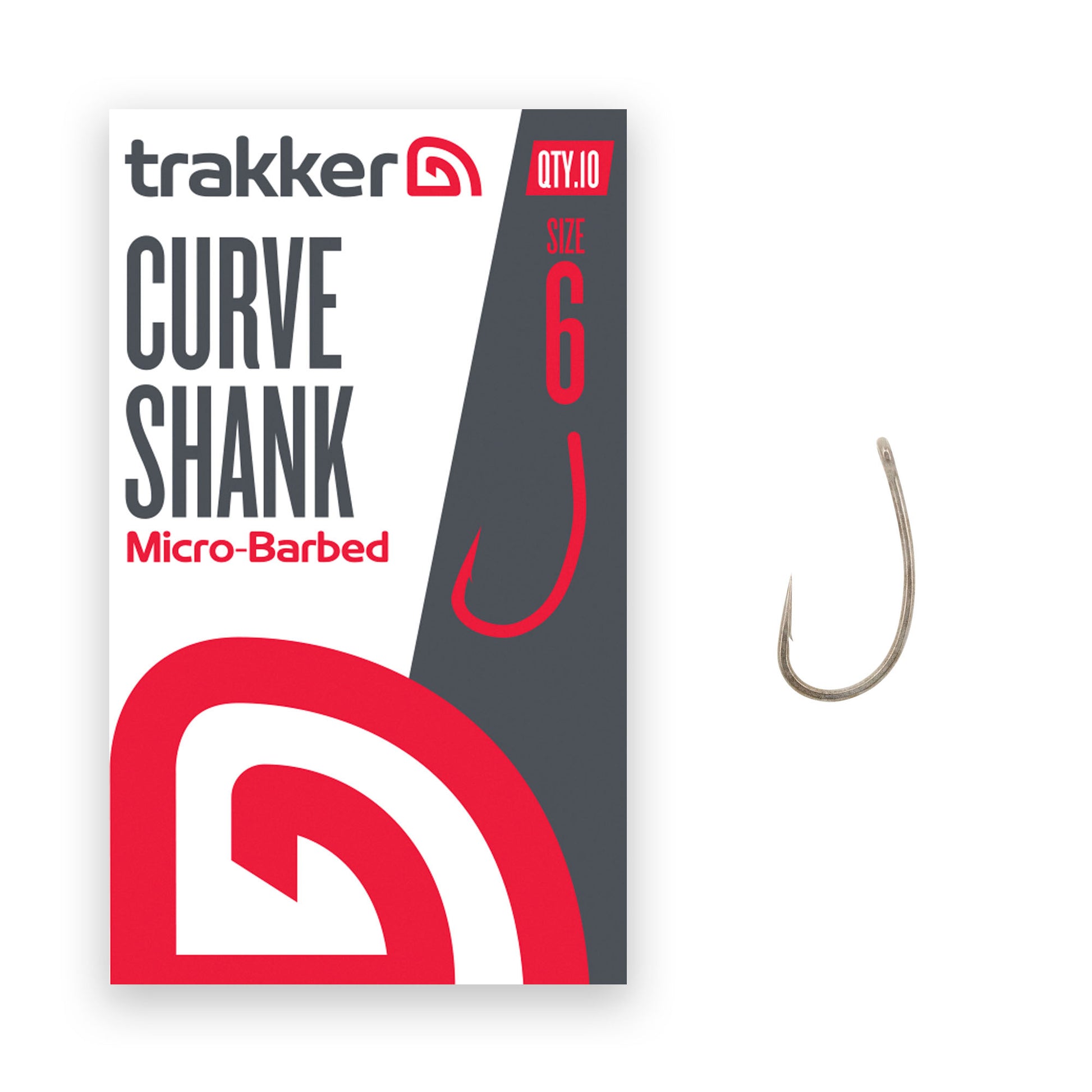 TRAKKER TRAKKER Curve Shank Hooks (Micro Barbed) TRAKKER Curve Shank Hooks Size 6 (Micro Barbed) - Parkfield Angling Centre