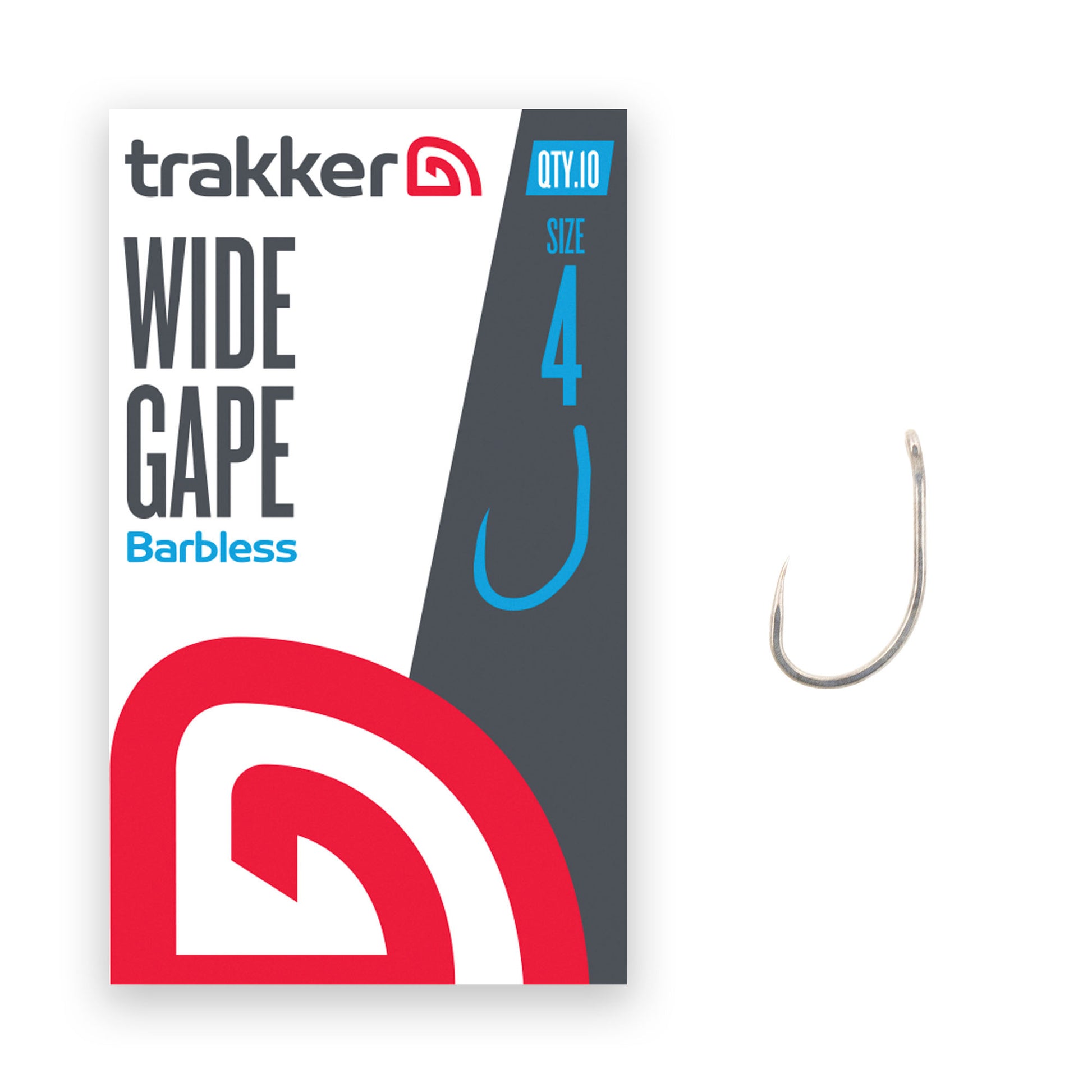 TRAKKER TRAKKER Wide Gape Hooks (Barbless) TRAKKER Wide Gape Hooks Size 4 (Barbless) - Parkfield Angling Centre