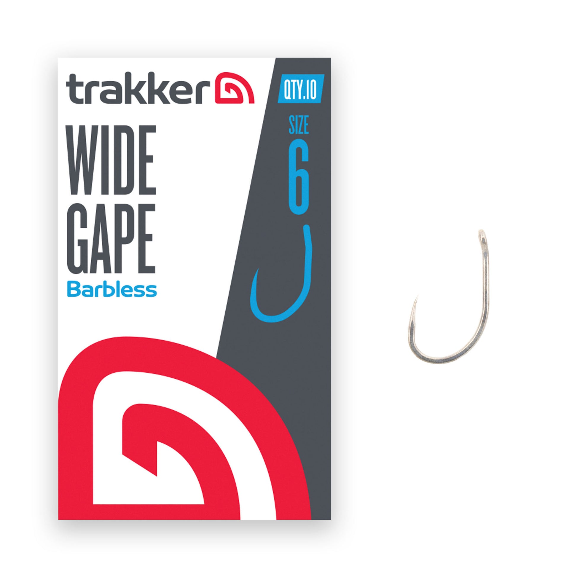 TRAKKER TRAKKER Wide Gape Hooks (Barbless) TRAKKER Wide Gape Hooks Size 6 (Barbless) - Parkfield Angling Centre