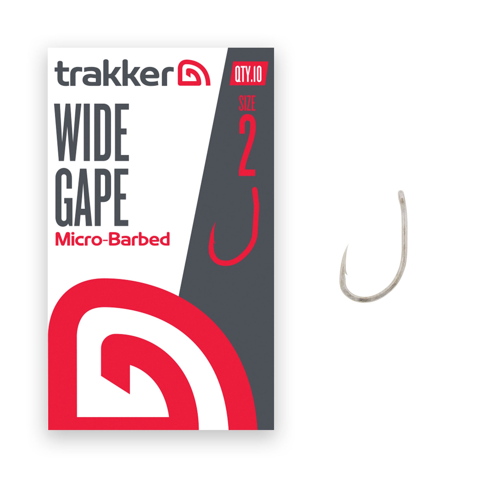 TRAKKER TRAKKER Wide Gape Hooks (Micro Barbed) TRAKKER Wide Gape Hooks Size 2 (Micro Barbed) - Parkfield Angling Centre