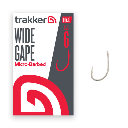 TRAKKER TRAKKER Wide Gape Hooks (Micro Barbed) TRAKKER Wide Gape Hooks Size 6 (Micro Barbed) - Parkfield Angling Centre