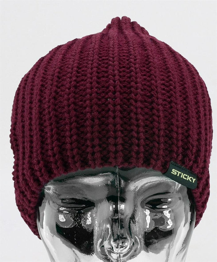 STICKY BAITS Maroon Knitted Beanie