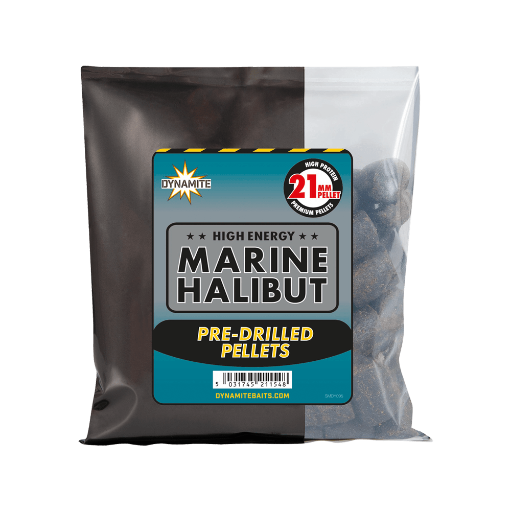 DYNAMITE DYNAMITE Marine Halibut Pellets Pre-Drilled 21mm 350g - Parkfield Angling Centre