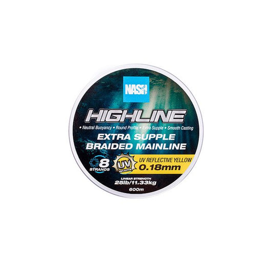 NASH NASH Highline Floating Braid UV Yellow  - Parkfield Angling Centre