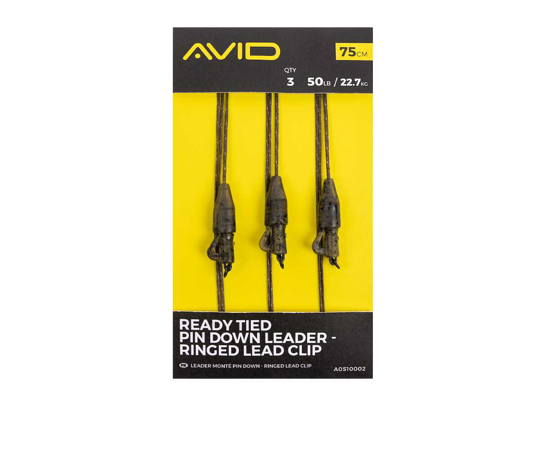 AVID AVID Ready Tied Pin Down Leader- Ringed Lead Clip  - Parkfield Angling Centre