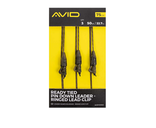 AVID AVID Ready Tied Pin Down Leader- Ringed Lead Clip  - Parkfield Angling Centre