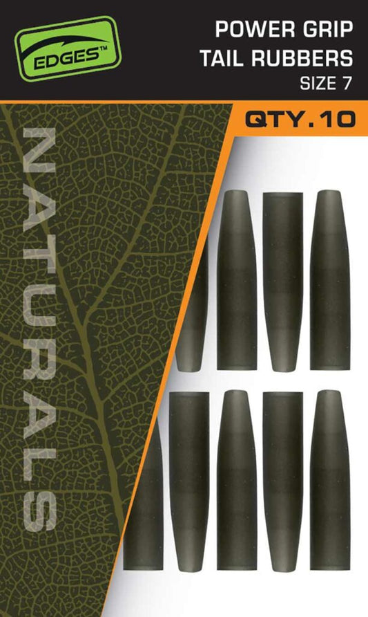FOX FOX Edges Naturals Power Grip tail rubbers size 7x 10  - Parkfield Angling Centre