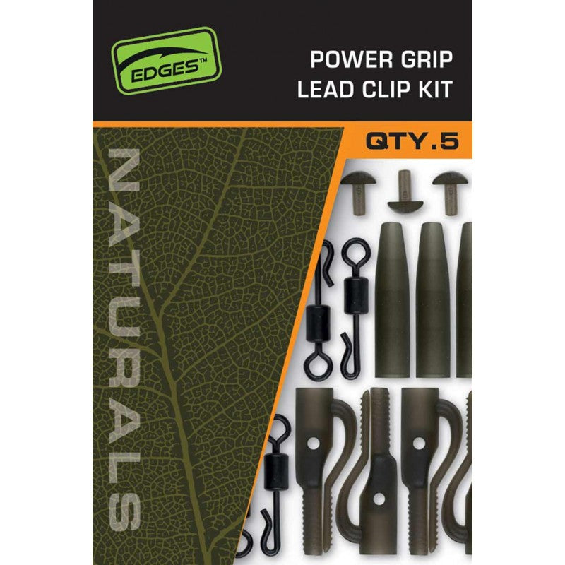 FOX FOX Edges Naturals Power Grip Lead clip kit x 5  - Parkfield Angling Centre