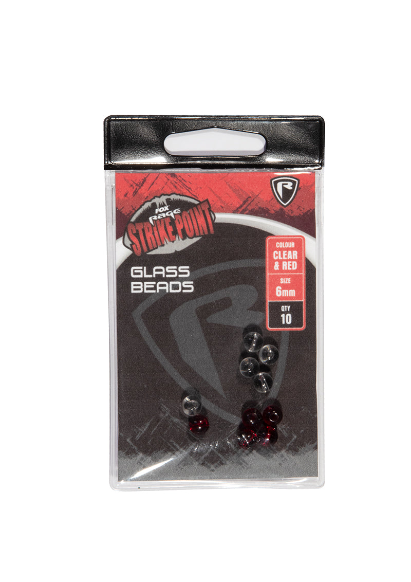 FOX Rage SP 6mm Clear and Red Glass Beads