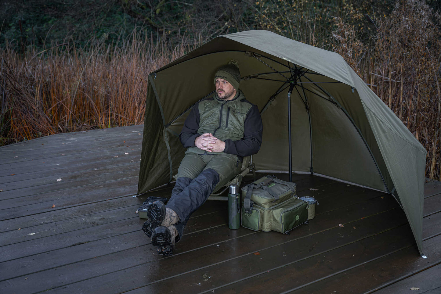 KORUM KORUM Progress - Graphite Brolly Shelter 50"  - Parkfield Angling Centre