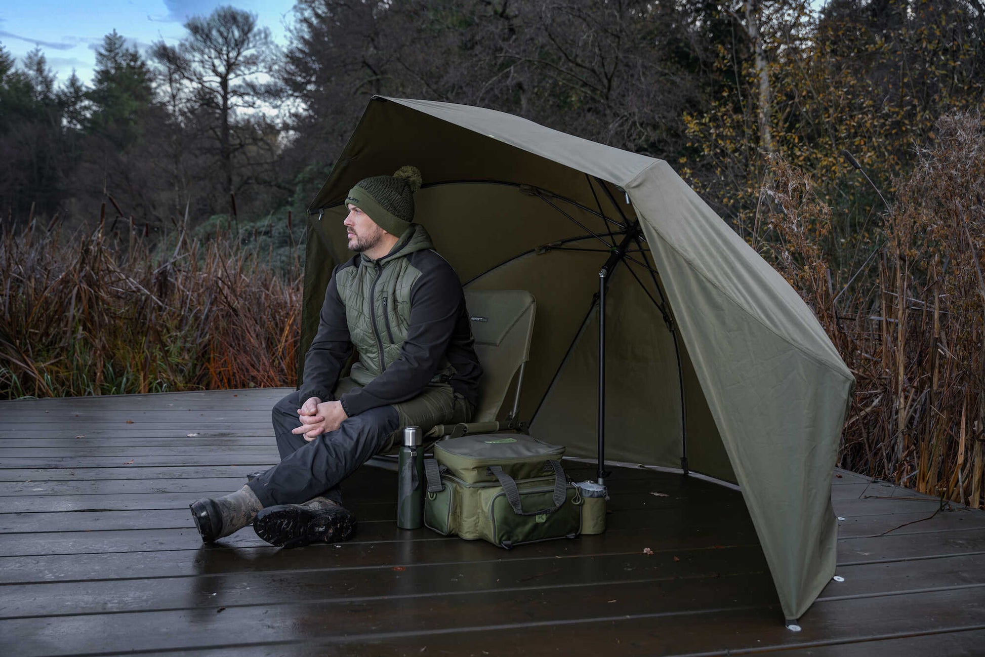 KORUM KORUM Progress - Graphite Brolly Shelter 50"  - Parkfield Angling Centre