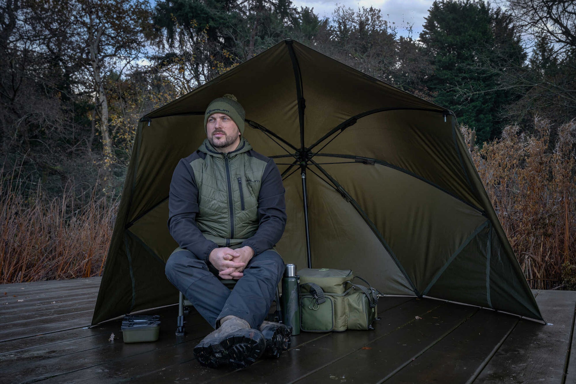 KORUM KORUM Progress - Graphite Brolly Shelter 50"  - Parkfield Angling Centre