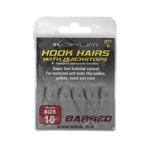 KORUM KORUM Quickstop Hook Hairs Barbed - Parkfield Angling Centre