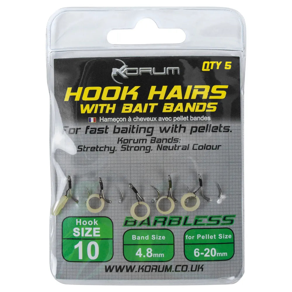 KORUM KORUM Hook Hairs With Bait Bands/Quickstops  - Parkfield Angling Centre