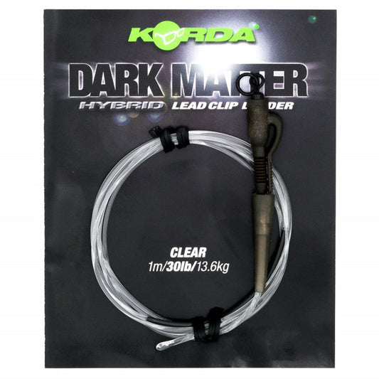 KORDA KORDA Dark Matter Leader Hybrid Clip Clear 30lb 1m  - Parkfield Angling Centre