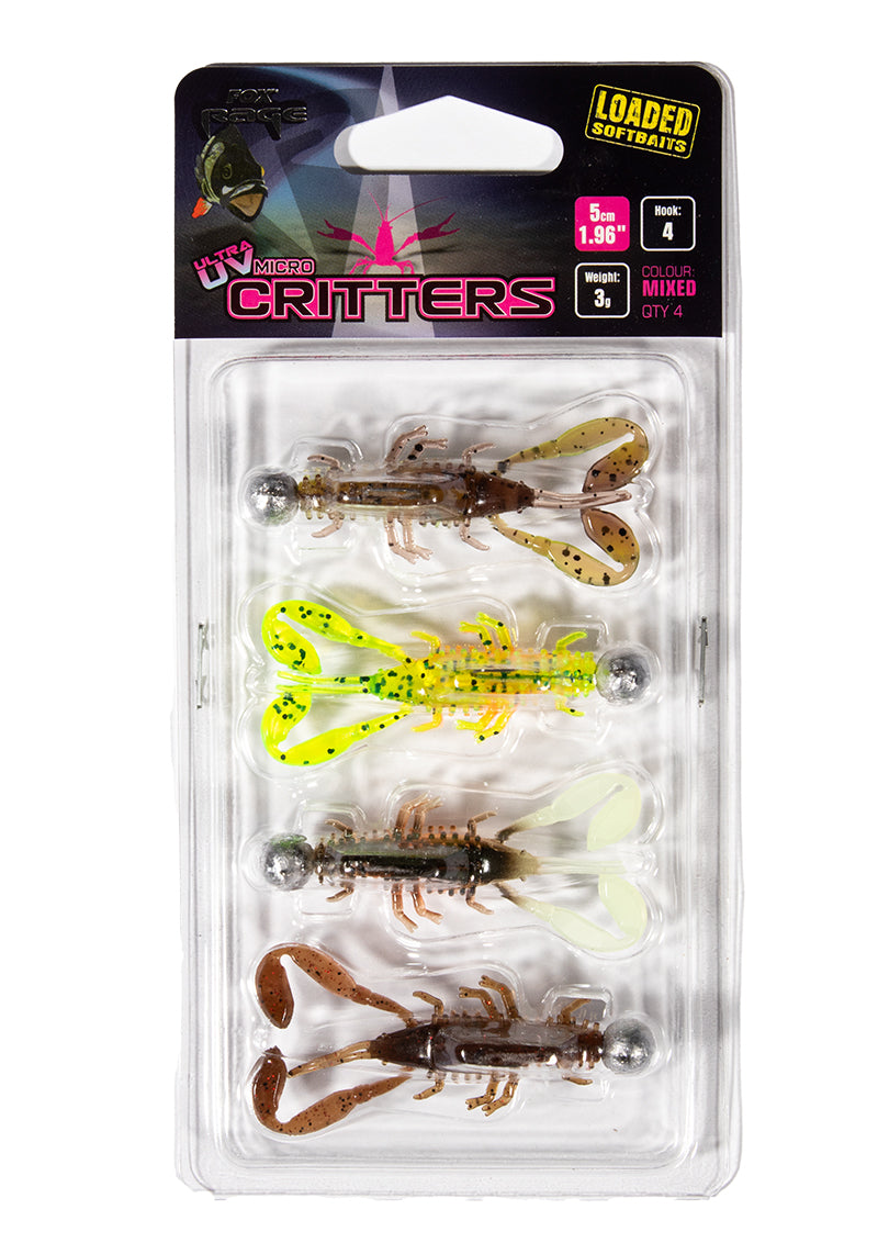 FOX FOX UV Micro Critter 5cm x 4pcs Loaded 3g - Parkfield Angling Centre