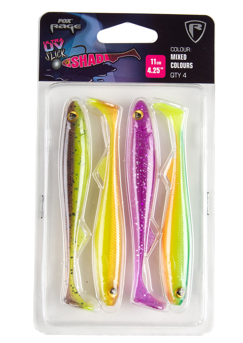 FOX Slick Shad UV mixed colour pack x 5pcs