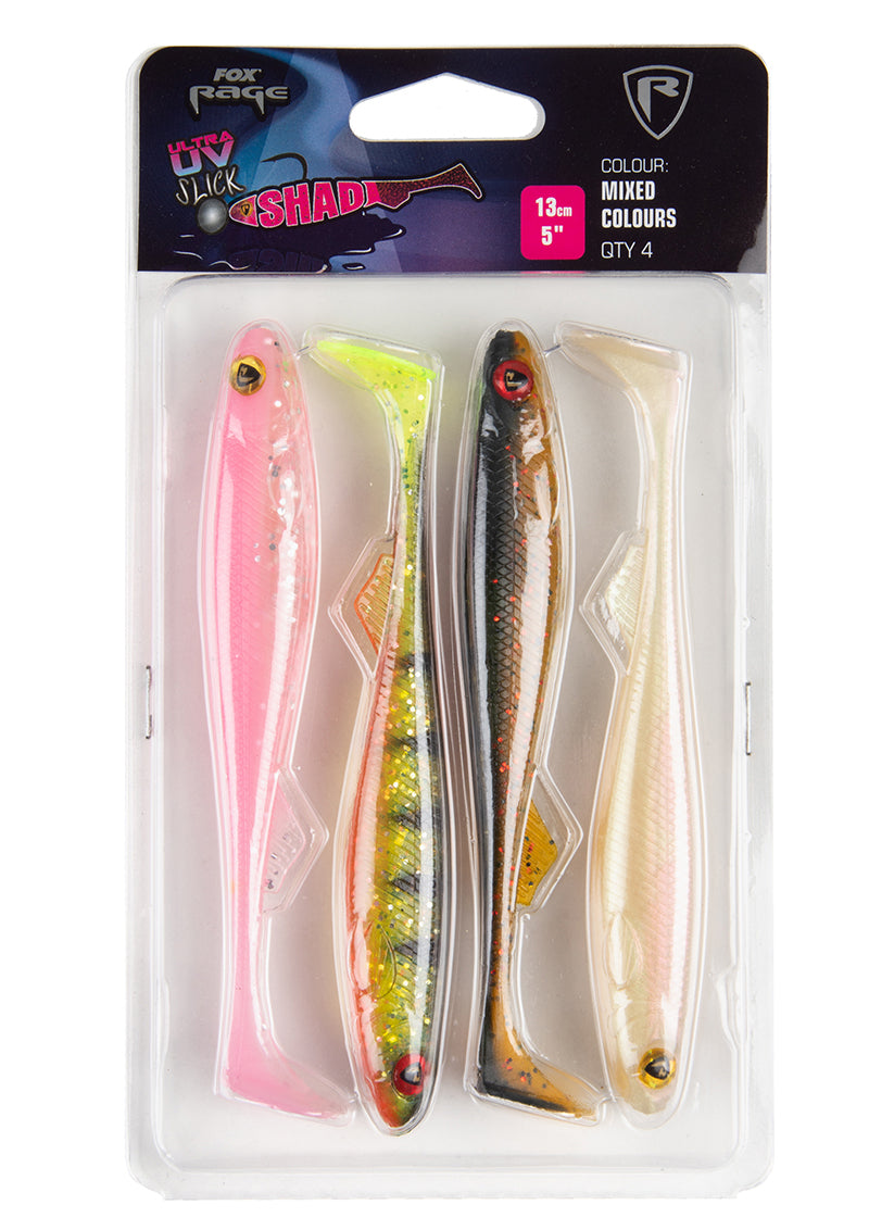FOX Slick Shad UV mixed colour pack x 5pcs