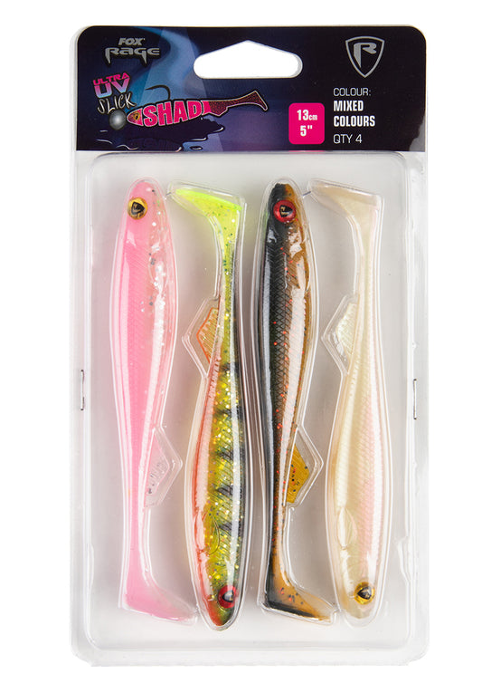 FOX Slick Shad UV mixed colour pack x 5pcs