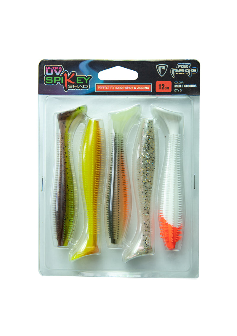 FOX FOX Spikey Shad x5 Mixed UV colour pack  - Parkfield Angling Centre