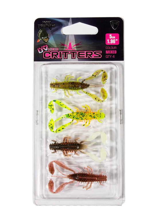 FOX FOX UV Micro Critter 5cm x 4pcs  - Parkfield Angling Centre