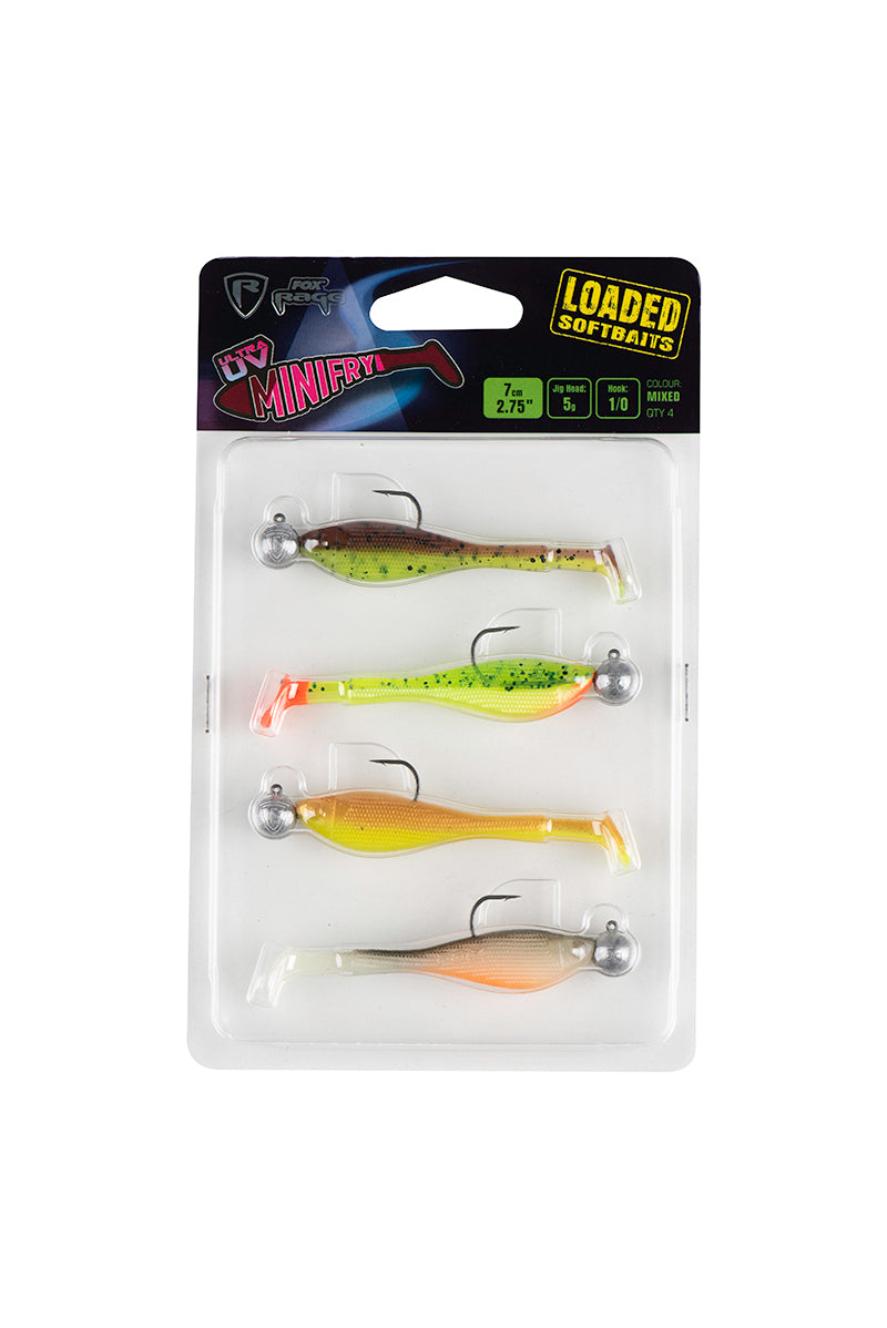 FOX Mini Fry x 4 Mixed UV Colour Pack LOADED 5g 1/0 head
