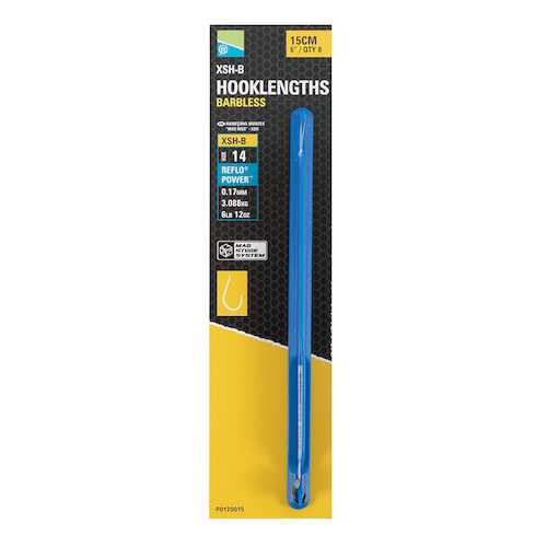 PRESTON PRESTON XSH-B Spade End Mag Store Hooklengths - 6"  - Parkfield Angling Centre