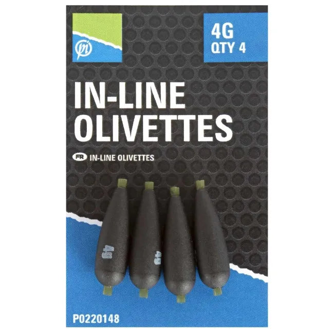 PRESTON PRESTON Inline Olivettes 0.4g  - Parkfield Angling Centre