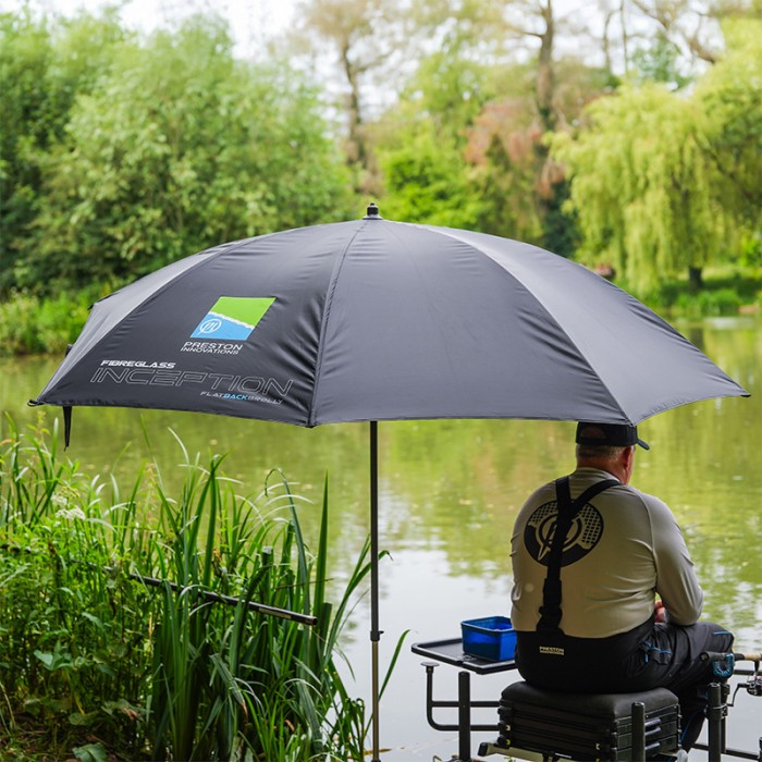 PRESTON PRESTON Inception Fibreglass Flatback Brolly 50" - Parkfield Angling Centre