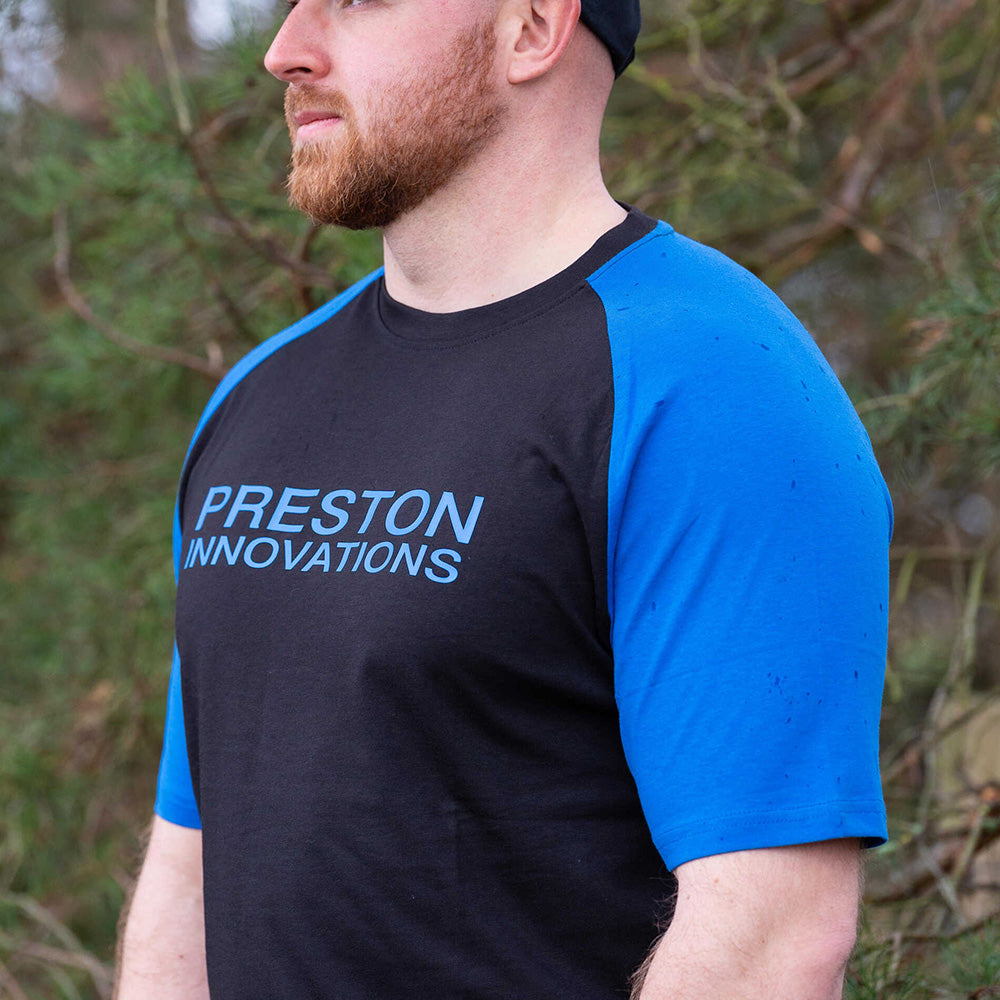 PRESTON PRESTON Lightweight Blue Raglan T-Shirt - Parkfield Angling Centre