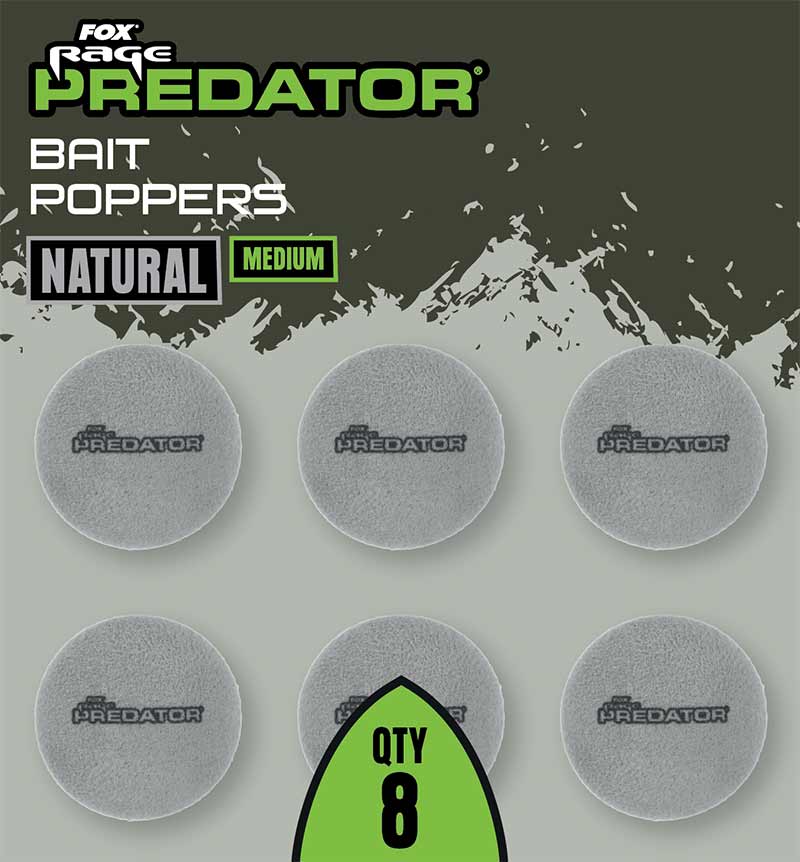 FOX FOX Rage Predator Bait Poppers Natural  - Parkfield Angling Centre