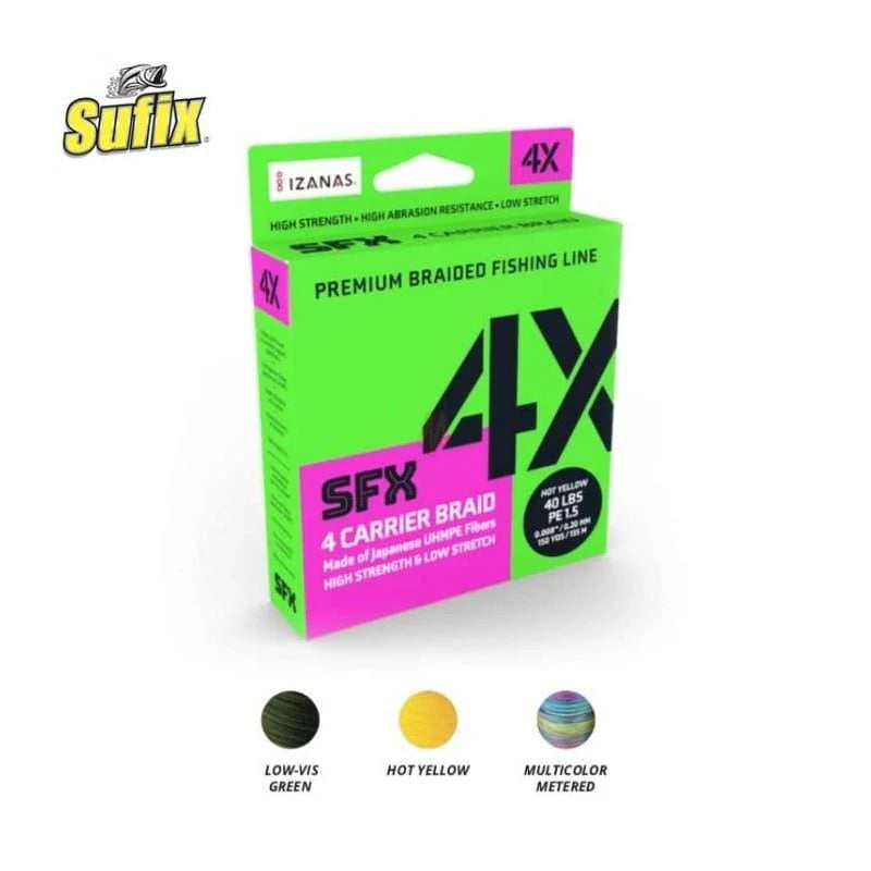 SUFIX SUFIX SFX 4X Hot Yellow 135M  - Parkfield Angling Centre