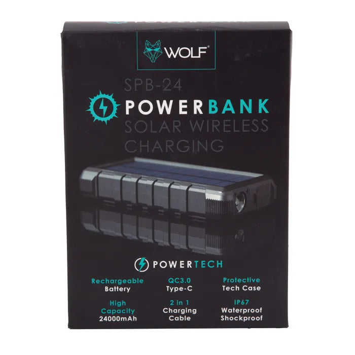 WOLF WOLF SPB-24 Solar Power Bank  - Parkfield Angling Centre