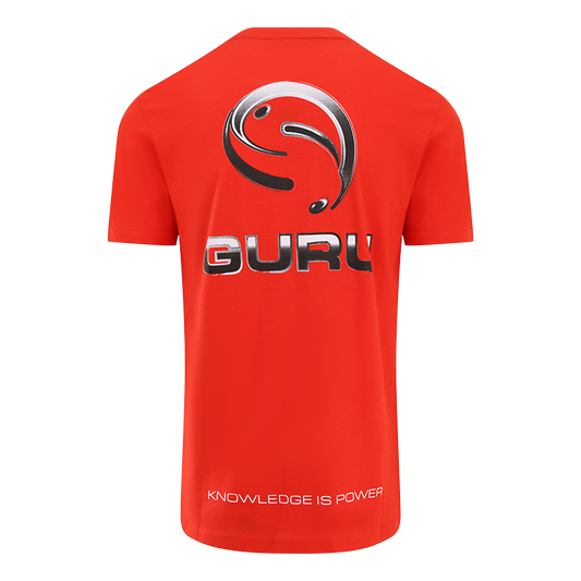 GURU GURU Semi Logo Tee Red and White  - Parkfield Angling Centre