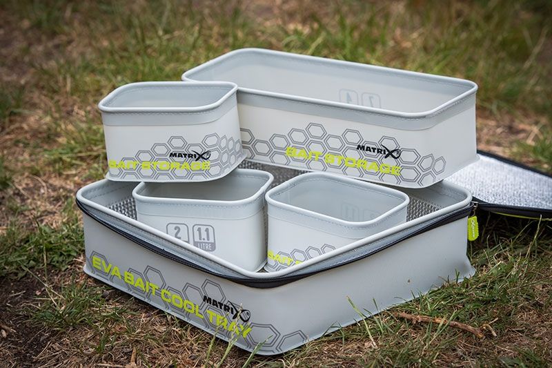 MATRIX MATRIX EVA  Bait Cooler Tray (light grey) (inc 4 tubs)  - Parkfield Angling Centre