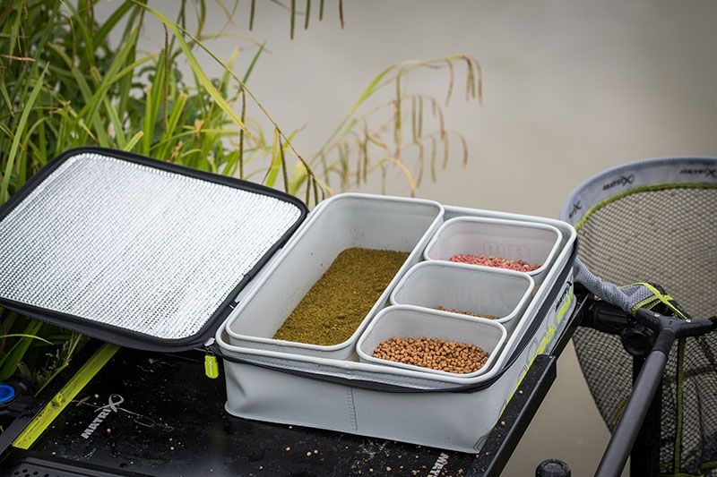 MATRIX MATRIX EVA  Bait Cooler Tray (light grey) (inc 4 tubs)  - Parkfield Angling Centre